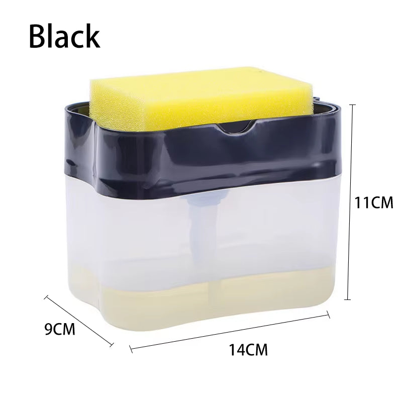 2 in 1 Scrubbing Liquid Detergent Dispenser Press-Type Liquid Soap Box Pump Organizer Kitchen Tool Bathroom Supplies